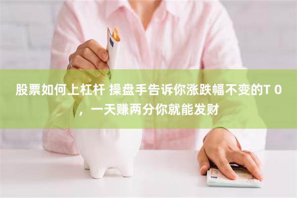 股票如何上杠杆 操盘手告诉你涨跌幅不变的T 0,一天赚两分你就能发财
