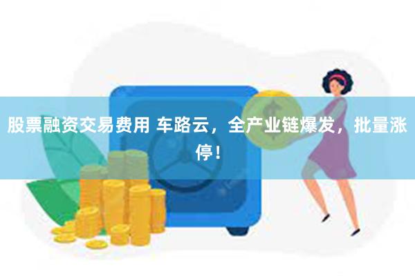 股票融资交易费用 车路云,全产业链爆发,批量涨停!