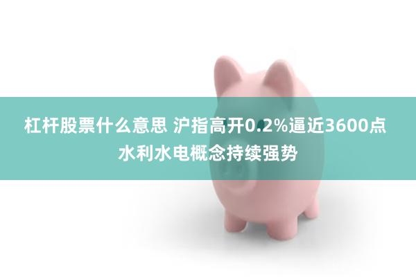 杠杆股票什么意思 沪指高开0.2%逼近3600点 水利水电概念持续强势